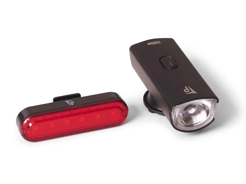 Lygtesæt 350 Og 10 Lumen Genopladelig   Inklusiv Lygteholder fra Pathtaker