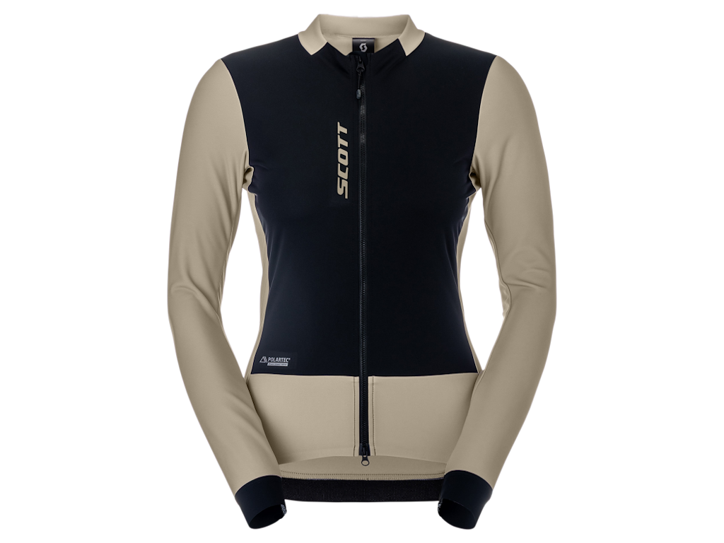 Pro Warm Wind Breaker   Cykeltrøje   Lange ærmer   Dame   Portobello Beige Sort   Str. S fra Scott