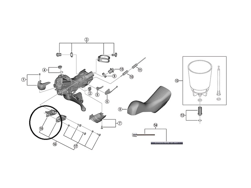 Membran Til Venstre Side I St R9120 Skiftegreb fra Shimano