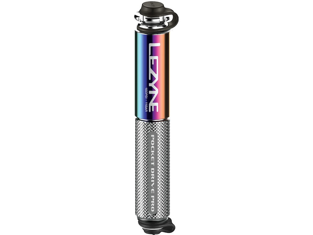 Pocket Drive Pro Håndpumpe Oil Slick Sølv fra Lezyne